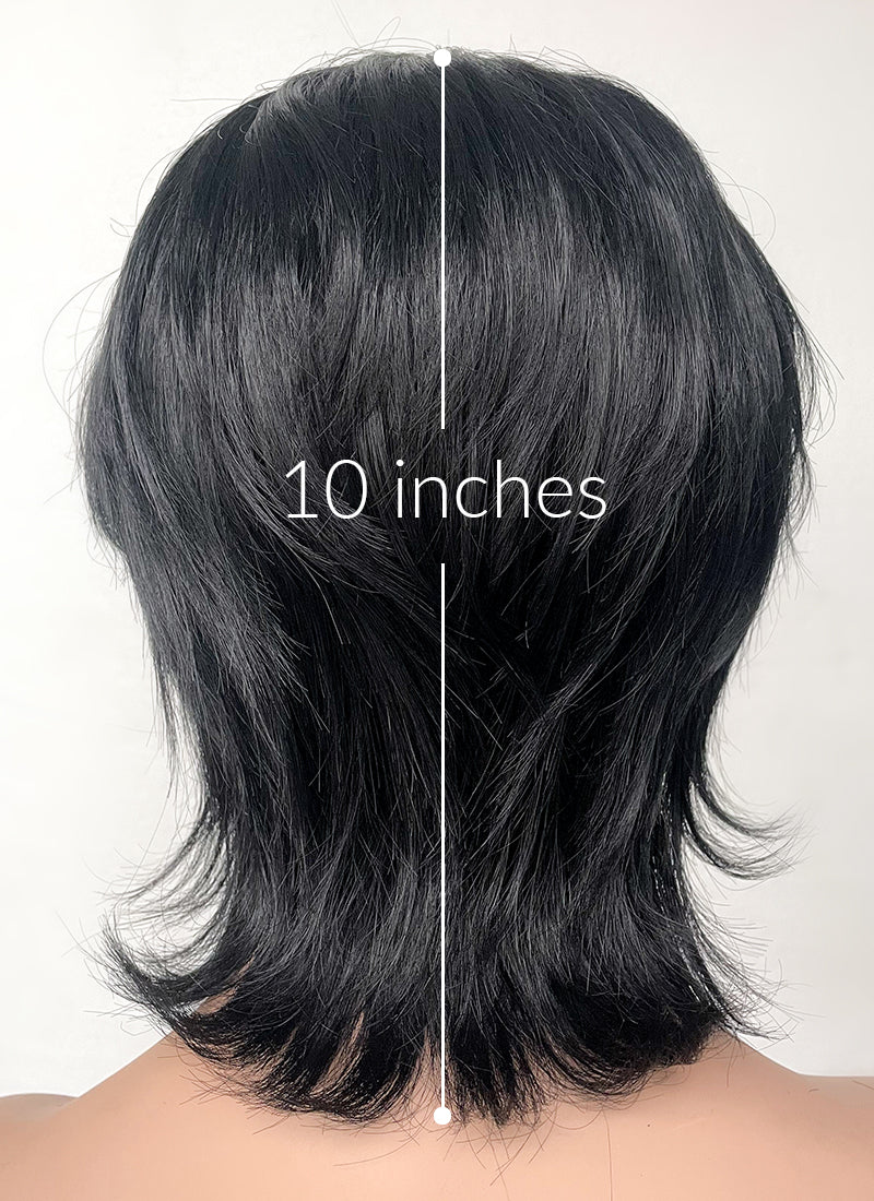 美品 F/CE. 2022SS CUT SEWN BLACK Jet Black Wolf Cut Lace Front Synthetic Wig LF6016