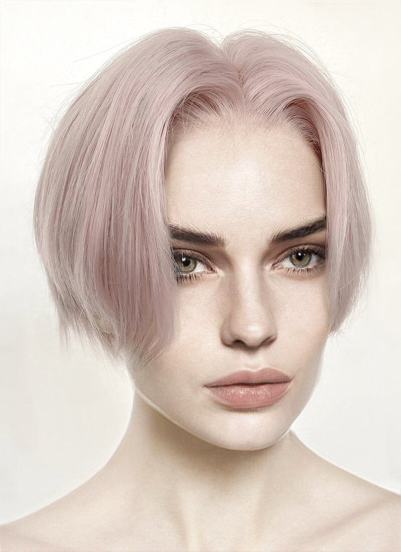 Pastel Pale Plum Straight Lace Front Synthetic Men's Wig LF6017