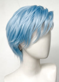 Pastel Blue Straight Lace Front Synthetic Men's Wig LF6021