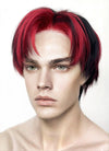 Black Mixed Red Straight Lace Front Synthetic Men's Wig LF6027