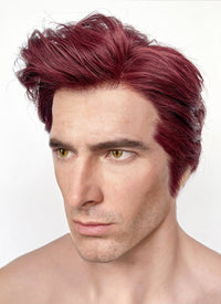 Good Omens Crowley Dark Burgundy Straight Lace Front Synthetic Men's Wig LF6045