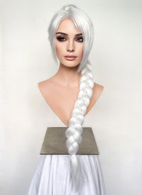 Baldur's Gate 3 Shadowheart White Yaki Straight Lace Front Synthetic Wig With Ponytial Extension LF6048