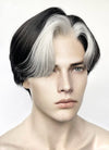 Black And White Straight Lace Front Synthetic Men's Wig LF6049