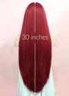 Straight Yaki Red Lace Front Synthetic Wig LF624A