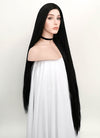 Straight Yaki Jet Black Lace Front Synthetic Wig LF701R