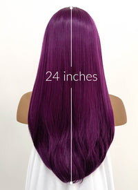 Straight Dark Purple Lace Front Synthetic Wig LFB029