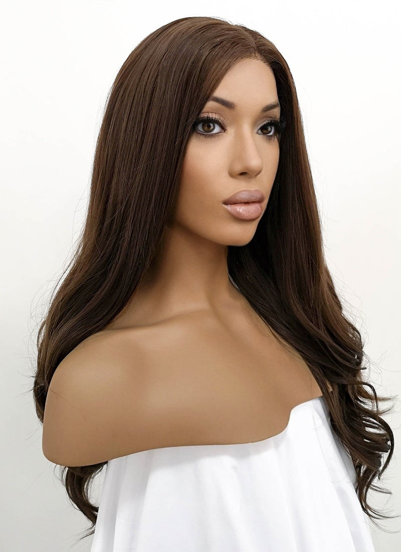 Brunette Wavy Lace Front Synthetic Wig LFB117