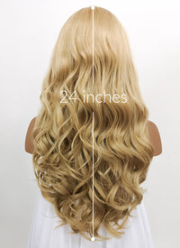 Wavy Golden Blonde Lace Front Synthetic Wig LFB119