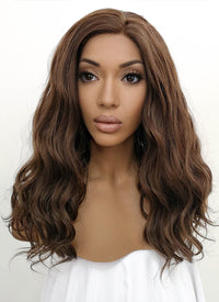 Dark Brown Wavy Lace Front Synthetic Wig LFB1265