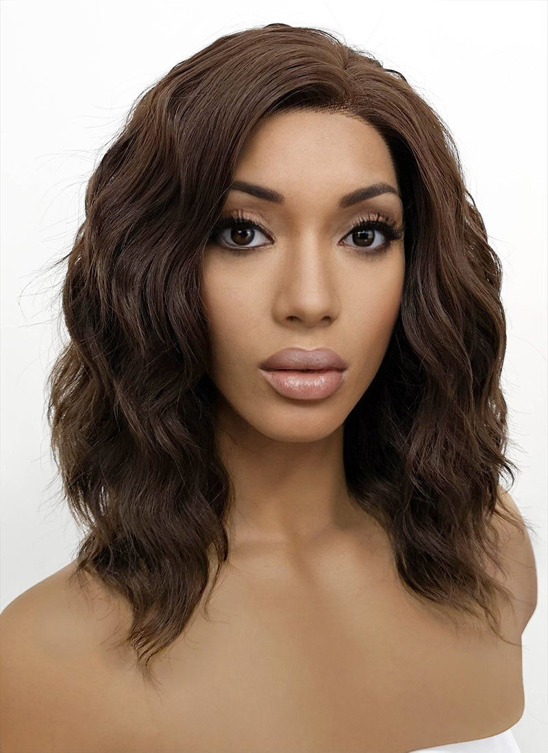 Brunette Wavy Lace Front Synthetic Wig LFB407