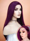 Straight Dark Purple Lace Front Synthetic Wig LF029