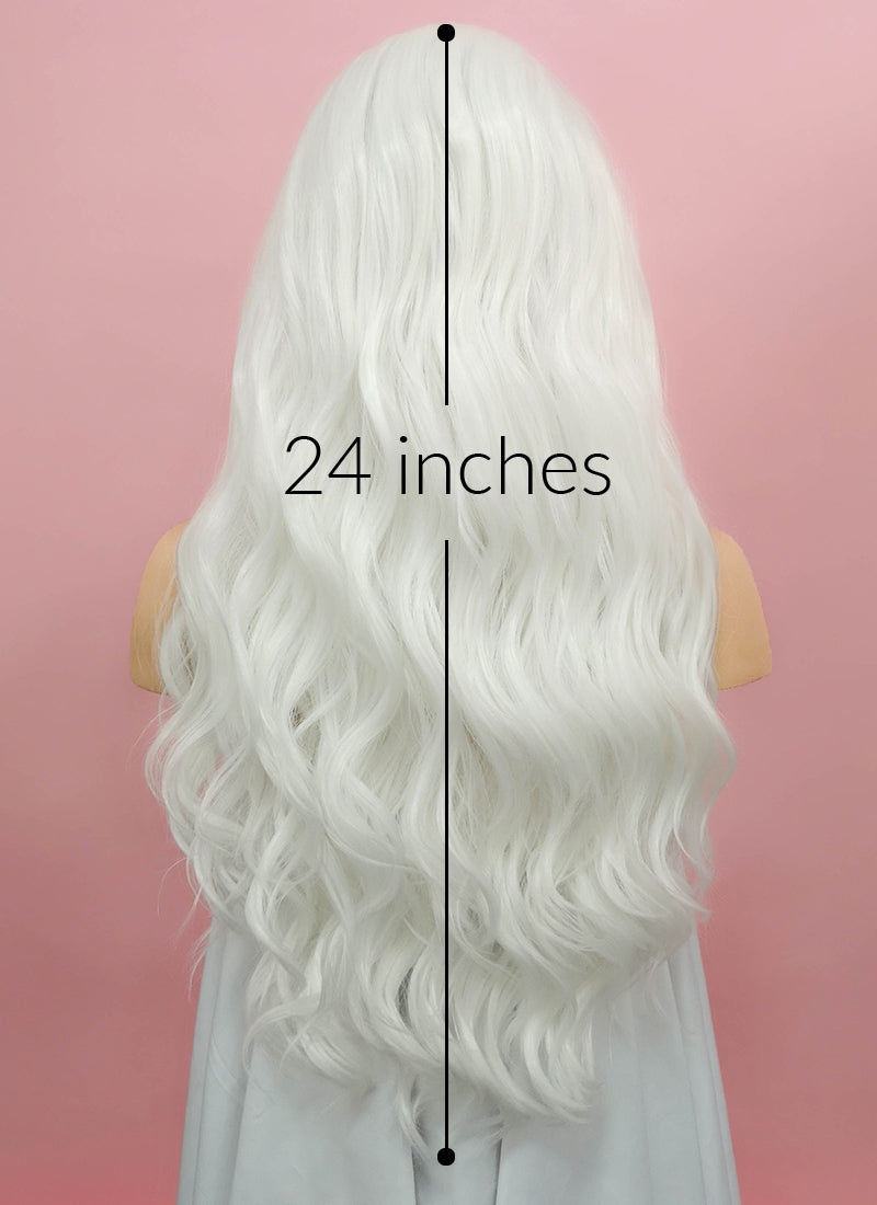 Wavy White Lace Front Synthetic Wig LF388