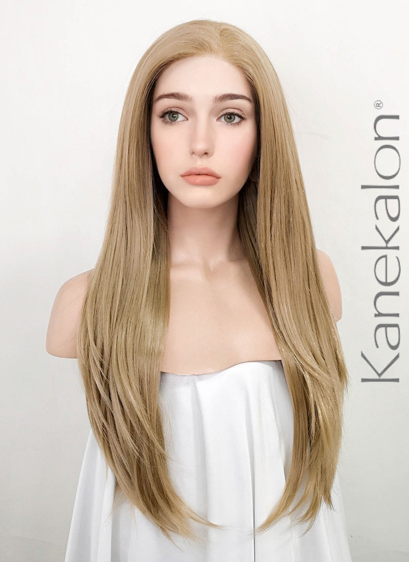 Ash Blonde Straight Lace Front Kanekalon Synthetic Wig LFK1281