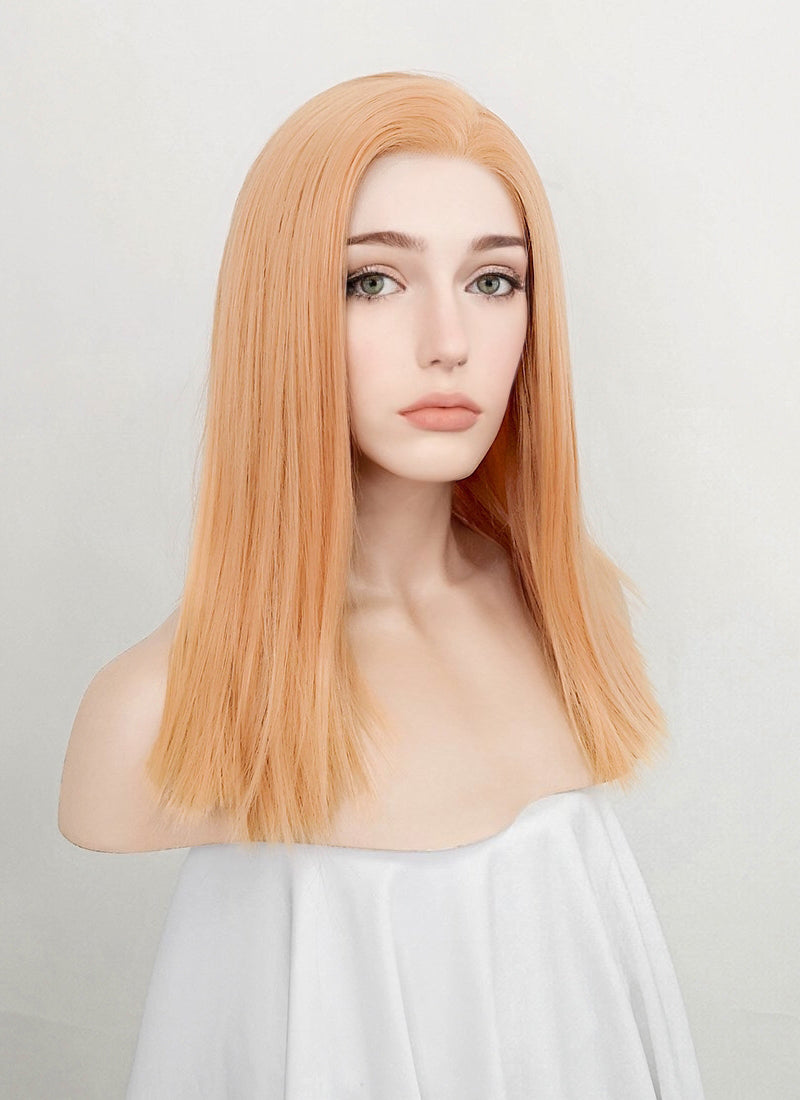 Pastel Orange Straight Lace Front Synthetic Wig LFK5538