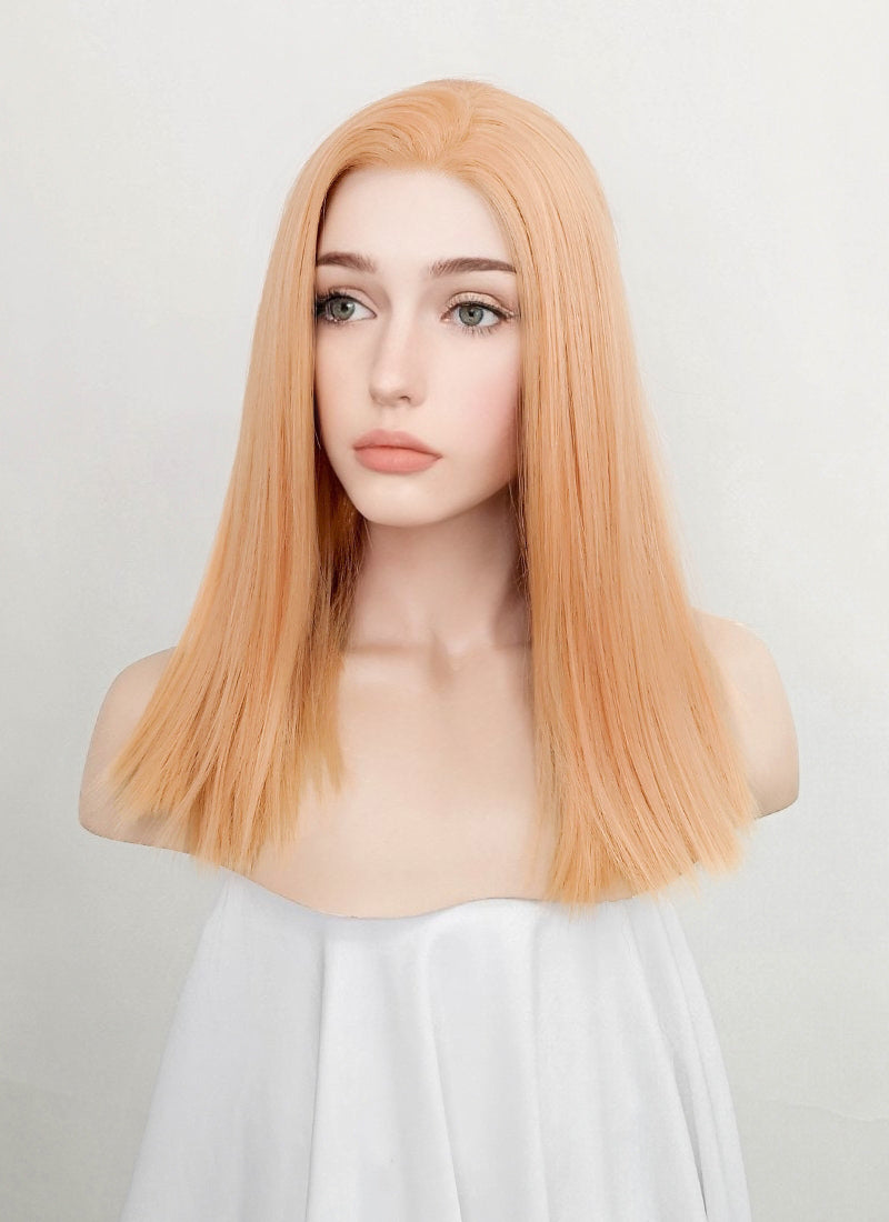 Pastel Orange Straight Lace Front Synthetic Wig LFK5538