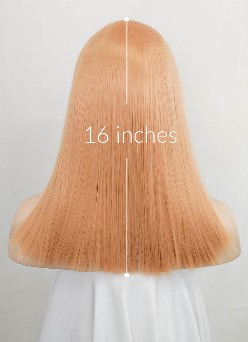 Pastel Orange Straight Lace Front Synthetic Wig LFK5538