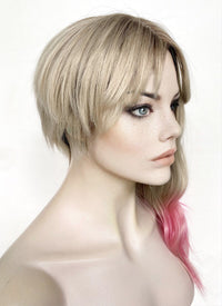 Spider-Man: Across the SpiderVerse Gwen Stacy Blonde Pink Ombre With Dark Roots Wavy Lace Front Synthetic Wig LFK5548