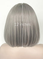 Grey Straight Bob Lace Front Synthetic Wig LFK5550