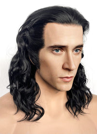 Marvel Loki Black Wavy Lace Front Synthetic Men's Wig LFK5554