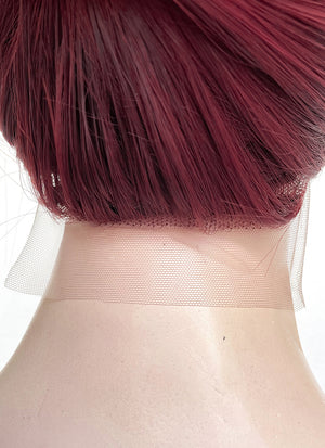 Burgundy Straight 13" x 6" Lace Top Kanekalon Synthetic Wig LFS031