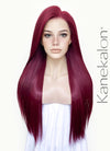 Burgundy Straight 13" x 6" Lace Top Kanekalon Synthetic Wig LFS031