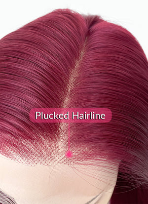 Burgundy Straight 13" x 6" Lace Top Kanekalon Synthetic Wig LFS031