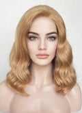 Golden Blonde Wavy Bob Lace Front Synthetic Wig LF1266