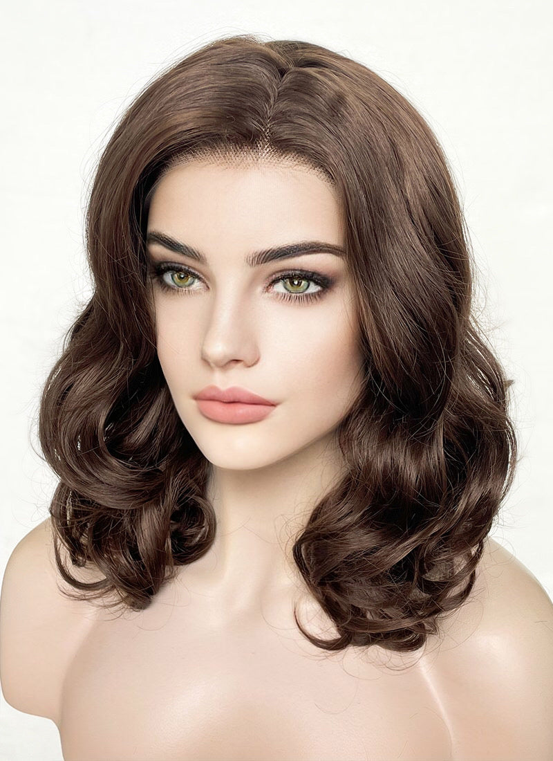 Brunette Wavy Lace Front Synthetic Wig LF256