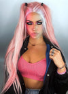 Pastel Pink Straight Lace Front Synthetic Wig LN6013