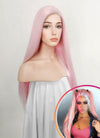 Pastel Pink Straight Lace Front Synthetic Wig LN6013