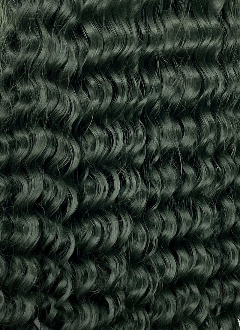 Swamp Green Curly Lace Front Synthetic Wig LN6025