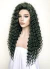 Swamp Green Curly Lace Front Synthetic Wig LN6025