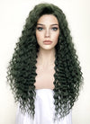 Swamp Green Curly Lace Front Synthetic Wig LN6025