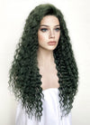 Swamp Green Curly Lace Front Synthetic Wig LN6025