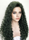 Swamp Green Curly Lace Front Synthetic Wig LN6025
