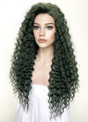 Swamp Green Curly Lace Front Synthetic Wig LN6025