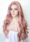 Pink Blonde Brown Mixed Wavy Lace Front Synthetic Wig LW4019