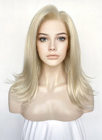 Pastel Ash Blonde Straight Lace Front Synthetic Hair Wig LW4029