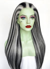 Monster High Frankie Stein Black With Silver Grey Highlights Straight Lace Front Synthetic Wig LW4030