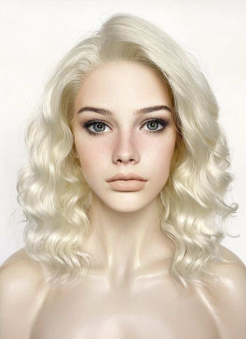 White Wavy Lace Front Synthetic Wig LW4031