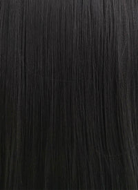 Straight Yaki Jet Black Lace Front Synthetic Wig LF701R