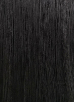 Straight Yaki Jet Black Lace Front Synthetic Wig LF701R
