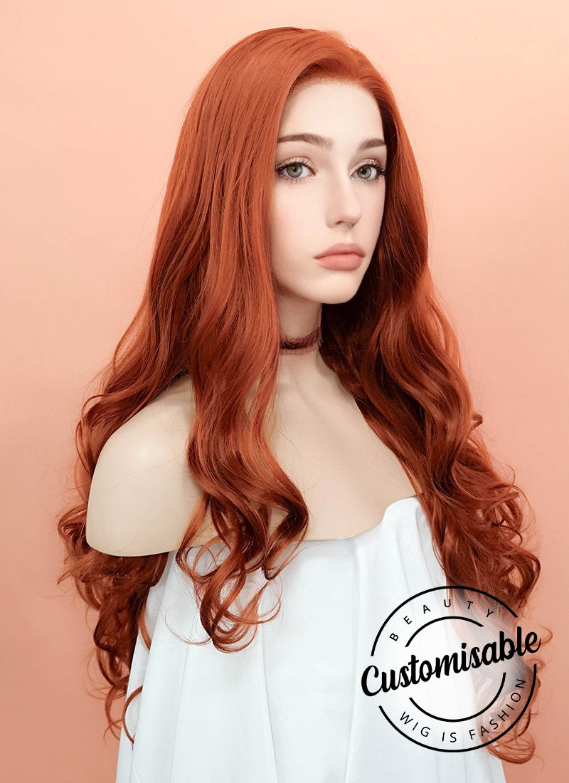 Wavy Auburn Lace Wig CLW735 (Customisable)