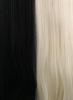 Straight Light Blonde Black Split Gemini Color Lace Front Synthetic Wig LW1531