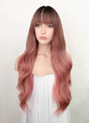 Pink With Dark Roots Wavy Synthetic Wig NS186