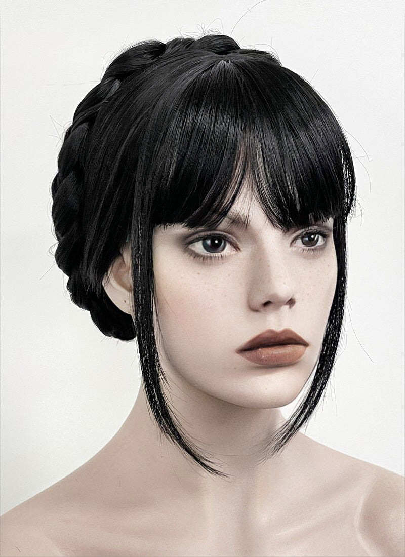 Wednesday Addams Black Braided Synthetic Hair Wig NS2001