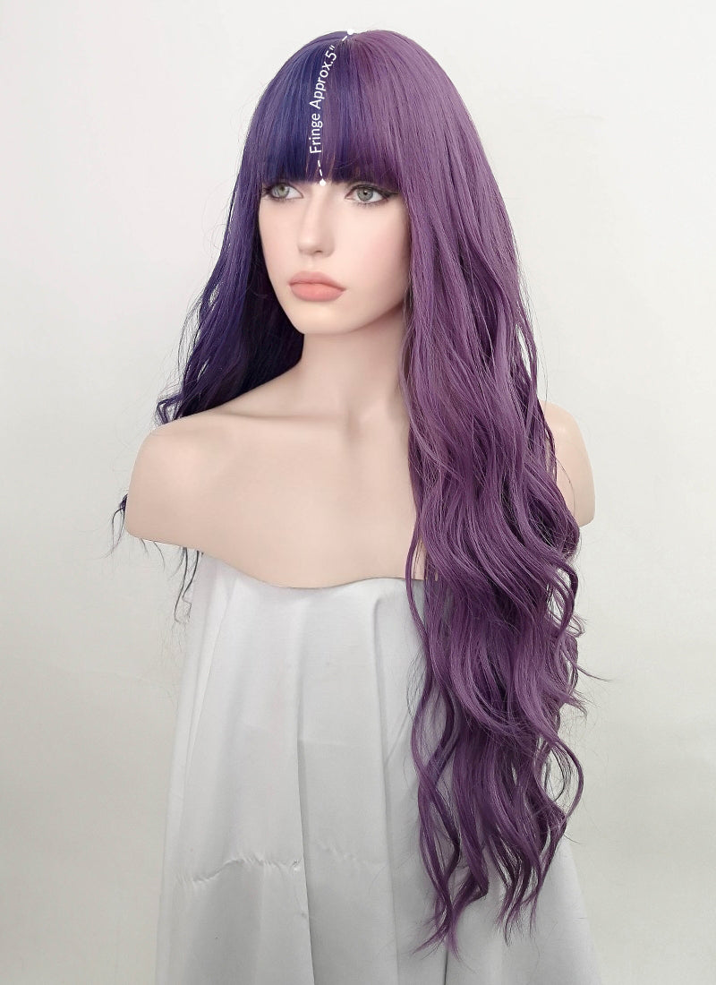 Two Tone Purple Wavy Synthetic Wig NS202
