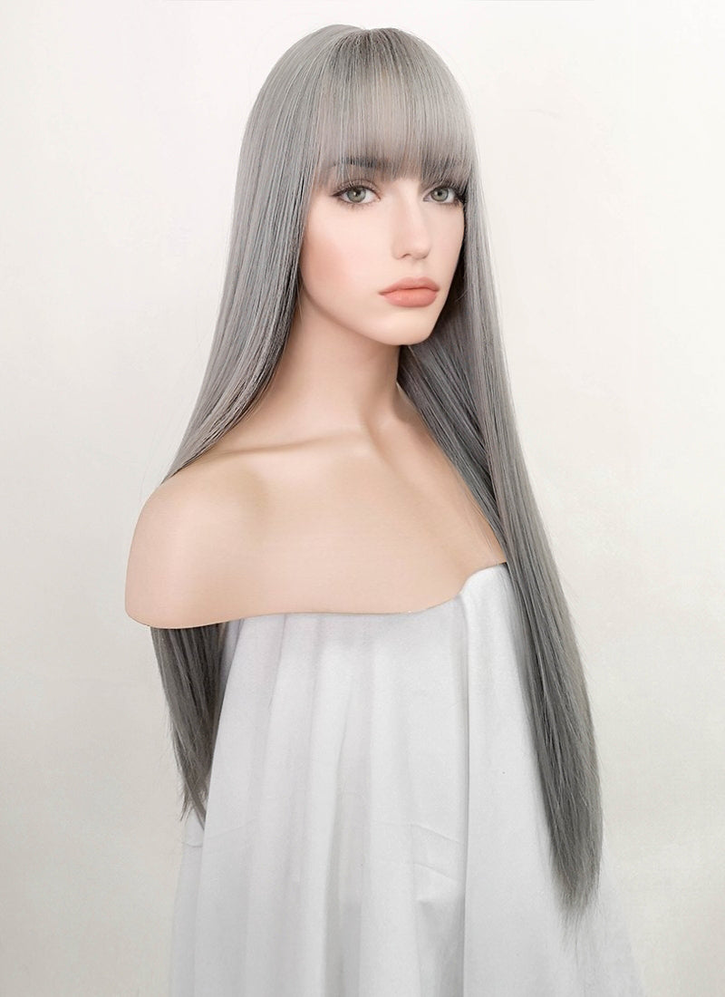 Mixed Grey Straight Synthetic Wig NS252
