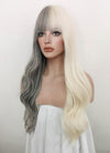 Blonde Grey Split Gemini Color Wavy Synthetic Wig NS330