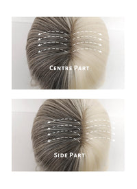 Blonde Grey Split Color Wavy Synthetic Wig NS330